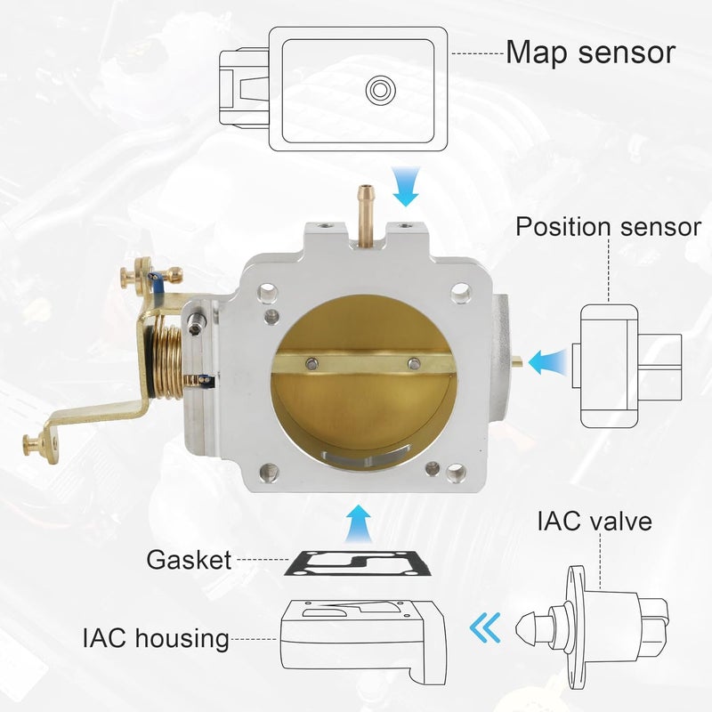 RALBDX 1724 62mm Throttle Body Compatible with 1991-2003 Jeep Wrangler Cherokee 4.0L YJ TJ XJ ZJ WJ -High Flow Power Plus Series Throttle Body Replacement For 1998-2001 Jeep cherokee 4.0L - Image 5